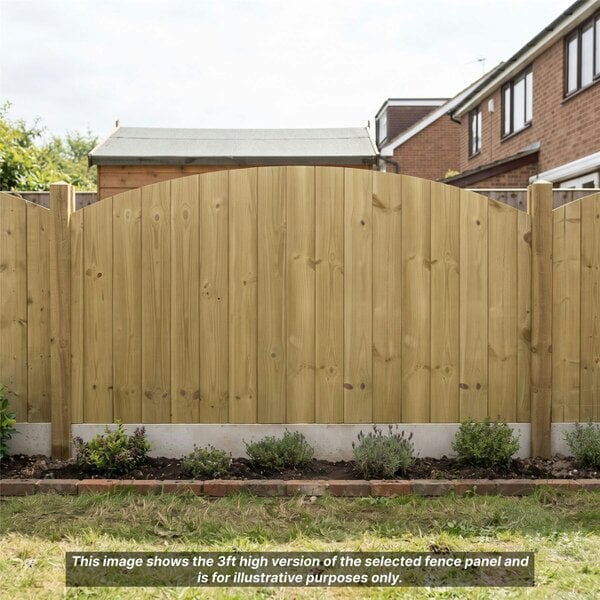 Premier Garden Supplies Dome Top Tongue & Groove Fully Framed Fence Panel - 3 Pack H: 1ft x W: 6ft (182.8cm) - Wood - Pressure Treated (Tanalised)