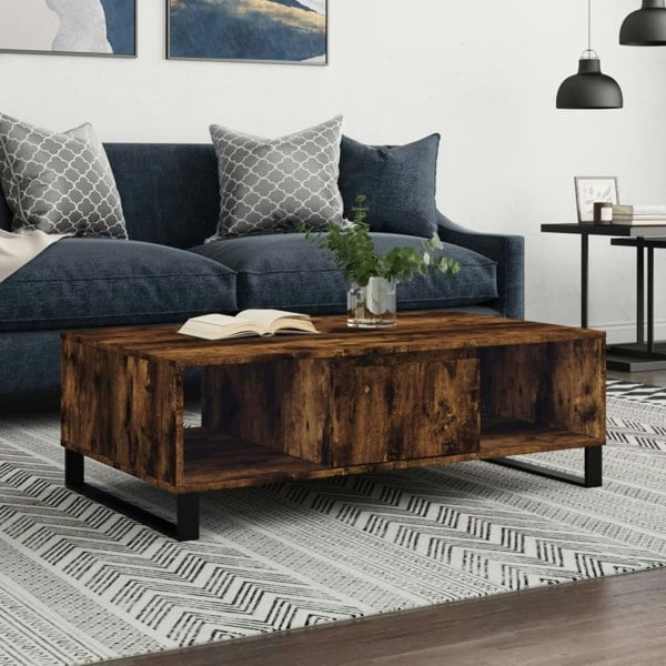 Berkfield Coffee Table Smoked Oak 104x60x35 cm Engineered Wood