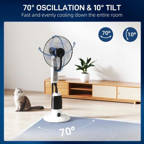 Pedestal Fan with Water Mist Spray