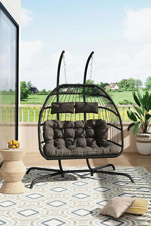 Living and Home 2-Seater Outdoor Hanging Egg Chair