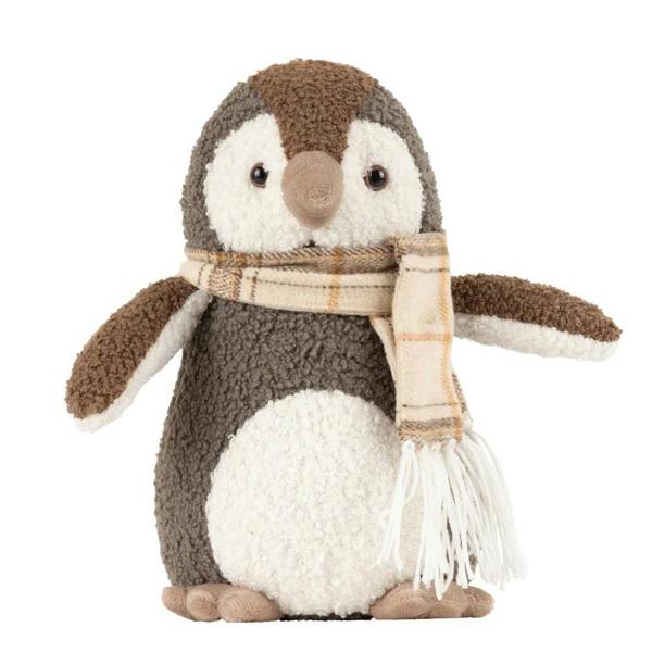 Paoletti Bouclé Penguin Doorstop - Warm Grey - 