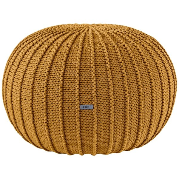 Knitted pouffe, Large | MUSTARD - Zuri House