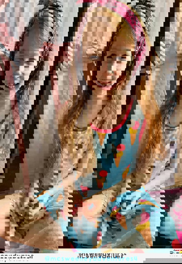 Toby Tiger Organic Ice Cream Cones Print Summer Dress