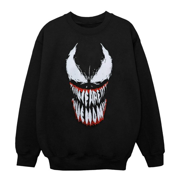 Marvel Girls Spider Man Venom Teeth Face Sweatshirt - Black