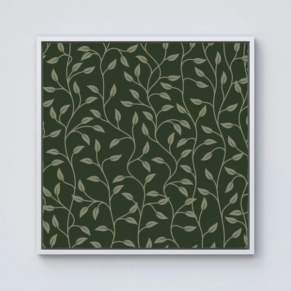 Warren Reed Green Shrub With Leaves Framed Canvas