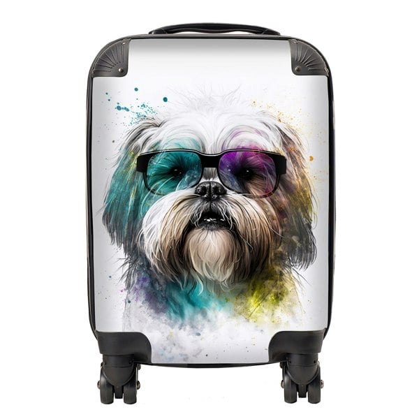 Warren Reed Lhasa Apso Face Glasses Splashart Suitcase