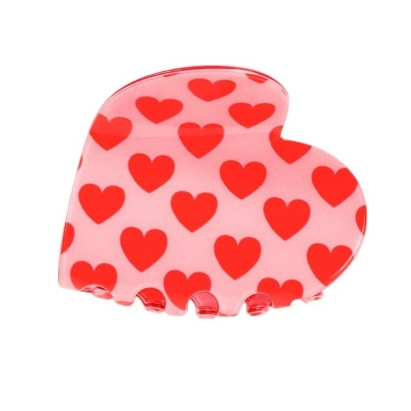 Gold Trip Loveheart Red Claw Clip