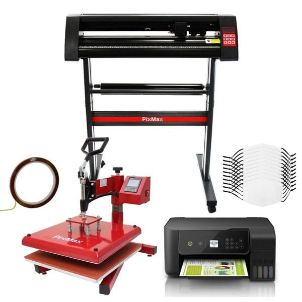PixMax 10 Face Masks, Swing Heat Press, Eco Tank Printer, Vinyl Cutter & Signcut Pro