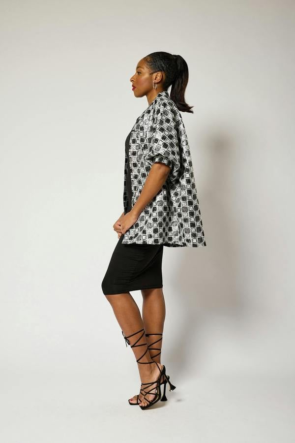 Lioness by TF Short Checkered Kimono Jacket
