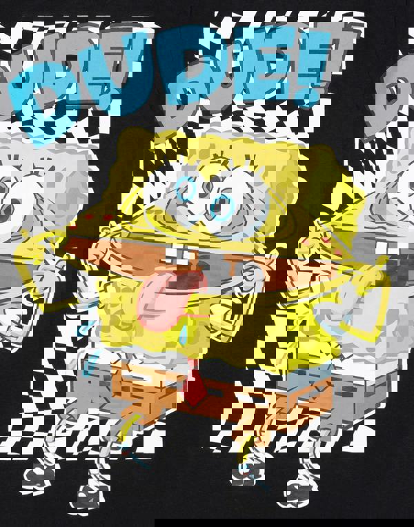 SpongeBob SquarePants Boys Black Dude! Spongebob Placement Print Short Sleeved T-Shirt