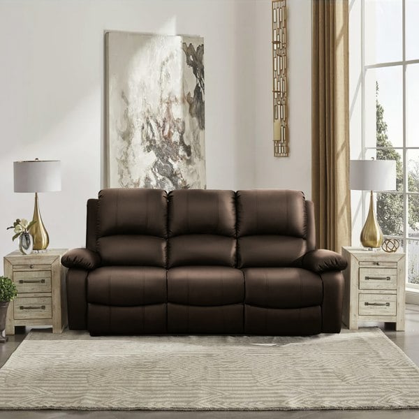 Comfy Living Milan Reclining Luxury Faux Leather Sofa Set - Indulge in the Ultimate Comfort and Style for Your Living Room