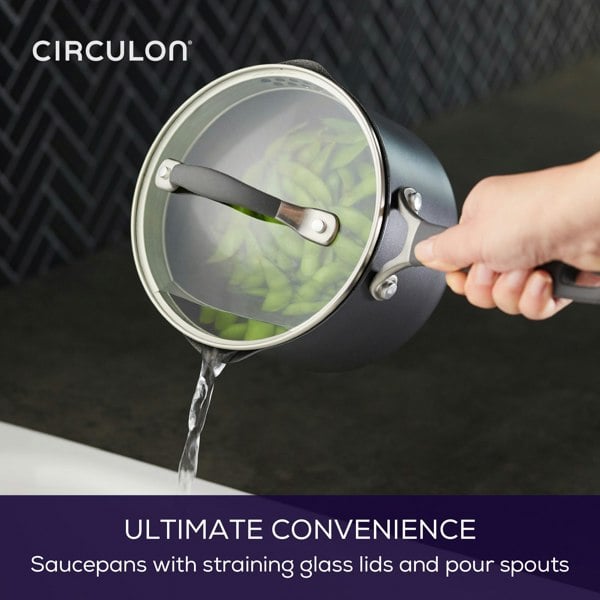 Circulon Extreme Non-Stick Straining Saucepan & Lid - 18cm