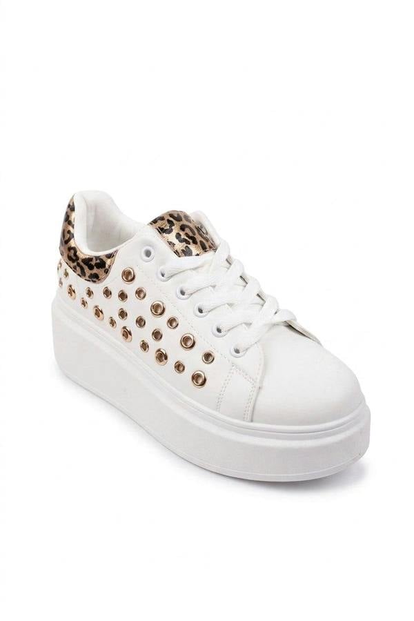 Cosima Studded Leopard Back Platform Trainers - Leopard_wb