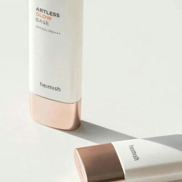 Shimmery, weightless cream texture of Heimish Artless Glow Base – Fast-absorbing, non-greasy luminizer for all-day hydration at Atelier De Glow UK.