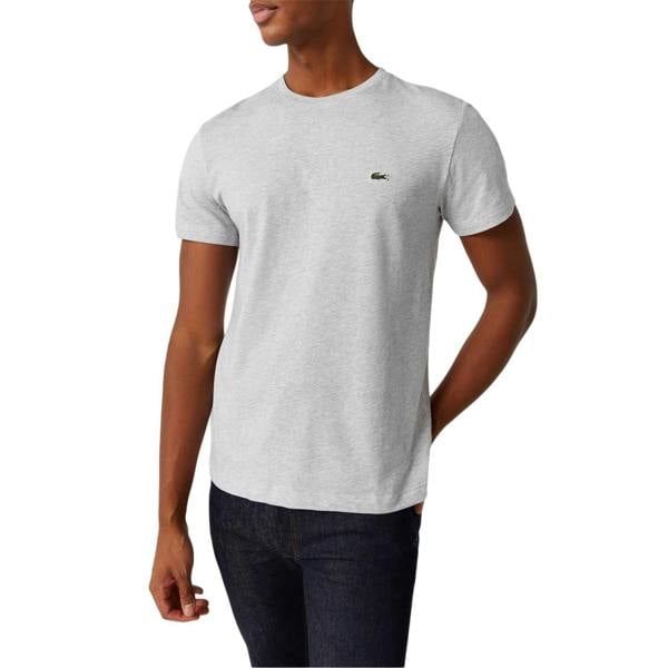 Lacoste Mens Logo Premium Cotton T-Shirt - Light Grey - 