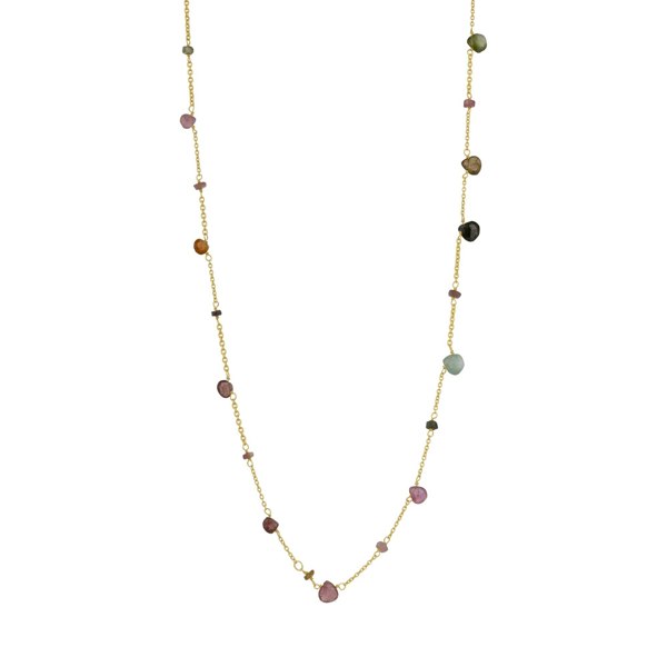 Spero London Sterling Silver Fine Tourmaline Long Necklace