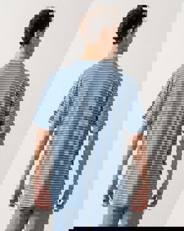 BOSS Orange Tales Stripe Mens T-Shirt - Open Blue 462