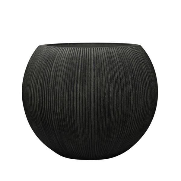 Milan Round Ruffled Plant Pot 37 x 30cm, 23L - Black