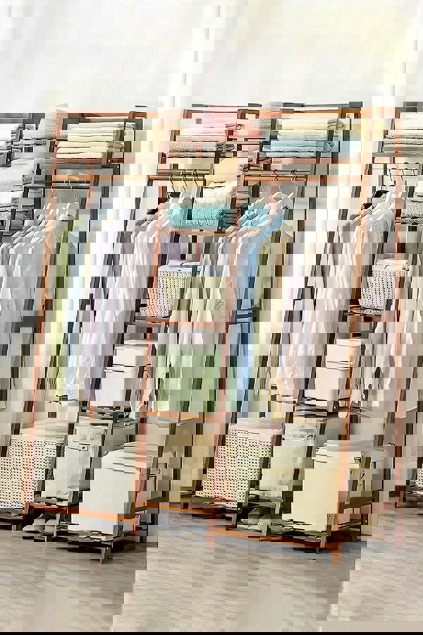 Living and Home Multi-Functional Clothes Hanging Rack Coat Garment Rack 7 Tier Storage Shelf