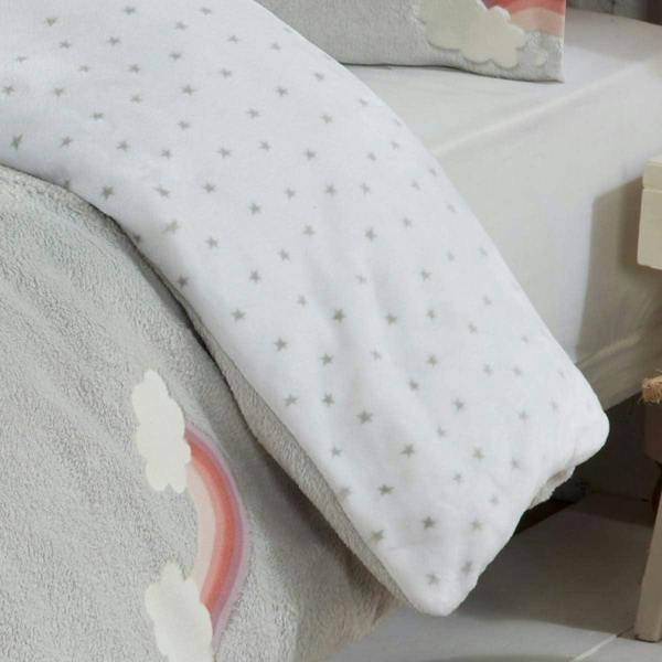 Smart Living Teddy Rainbow Glow in the Dark Fleece Duvet Cover with Pillowcases