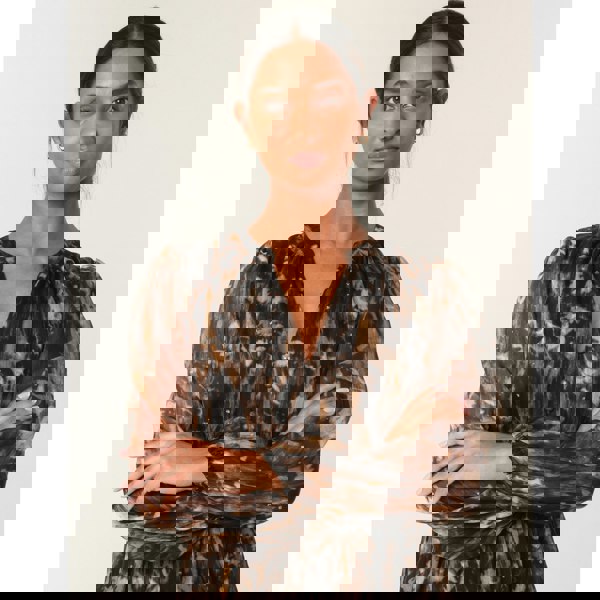 Blue Vanilla Button Front Midi Dress