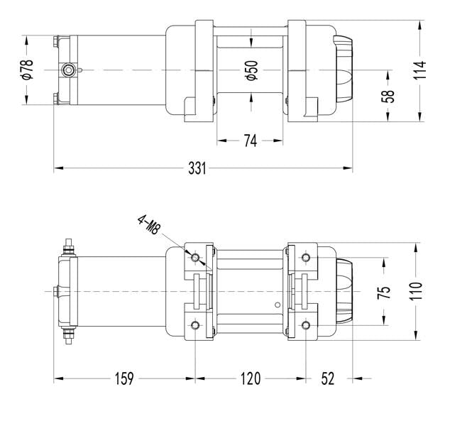 Winchmax 3,000lb (1,361kg) 12V Winch 15m x 5mm Steel Rope, 1/4 Hook, Wireless Remotes