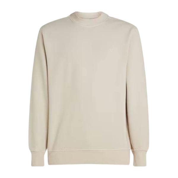Calvin Klein Mens Puff Print Cotton Blend Embellished Sweatshirt - Moonbeam - 
