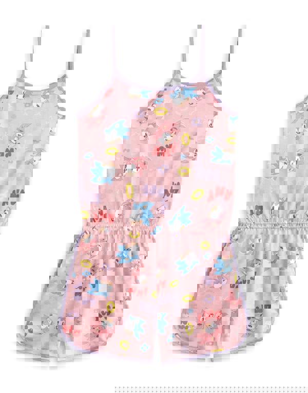 Sonic the Hedgehog Girls Pink Character Pastel Sleeveless Playsuit