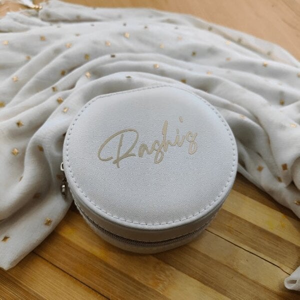 The Colourful Aura Personalized Compact Soft Makeup Keepsake Trinket Keepsake Travel Jewellery Box