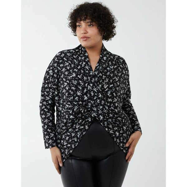 Blue Vanilla Curve Draped Dip Hem Top