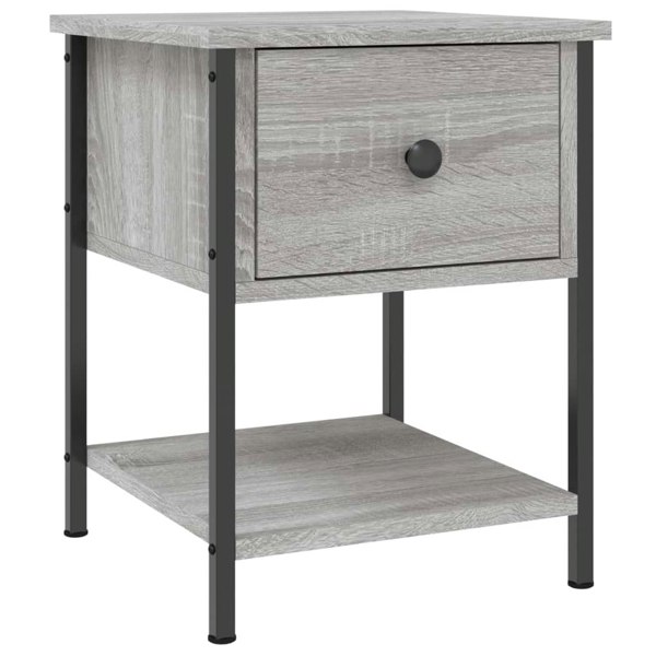 Berkfield Bedside Table Grey Sonoma 34x35.5x45 cm Engineered Wood