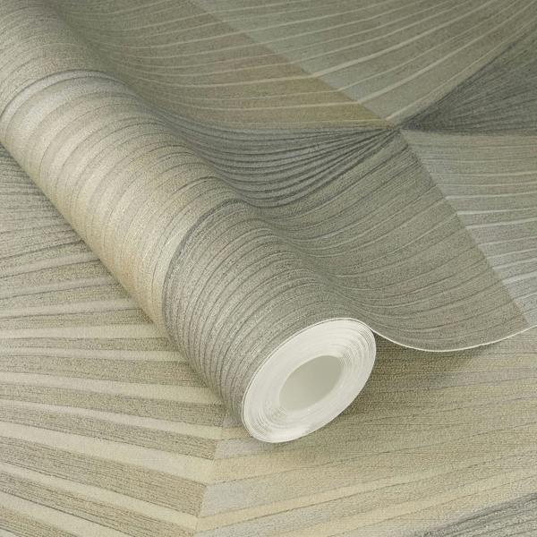 Rasch x Tesa Cairo Abstract Geometric 3D Effect Self Adhesive Peel and Stick Textured Wallpaper, Grey
