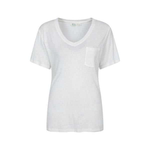 Mountain Warehouse Womens Slub Linen Blend T-Shirt - Cream