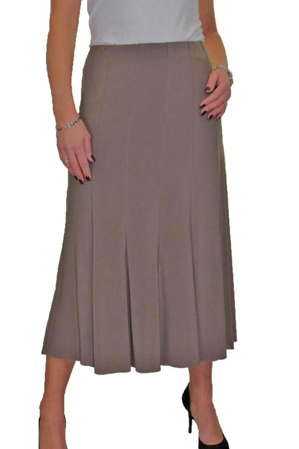 Paulo Due Women's 32" Soft Pleated Panel Midi Skirt