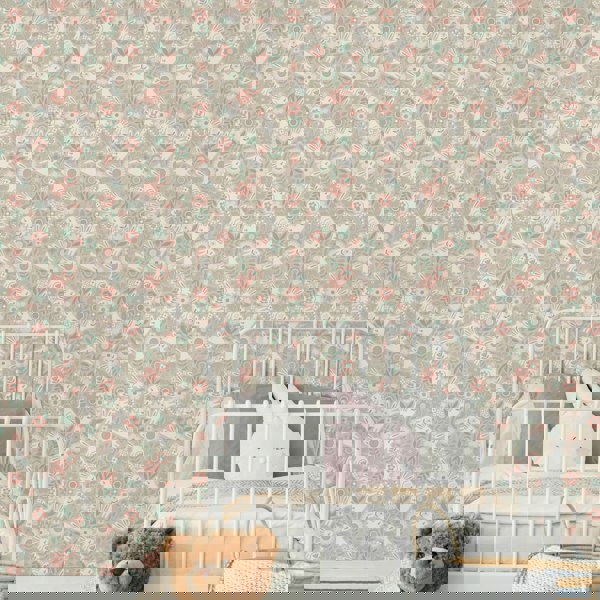 Hoopla Walls Bouncing Bunnies - Coconut Mix 10m Wallpaper