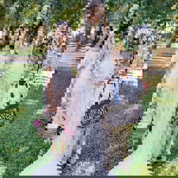 Bride with children at wedding