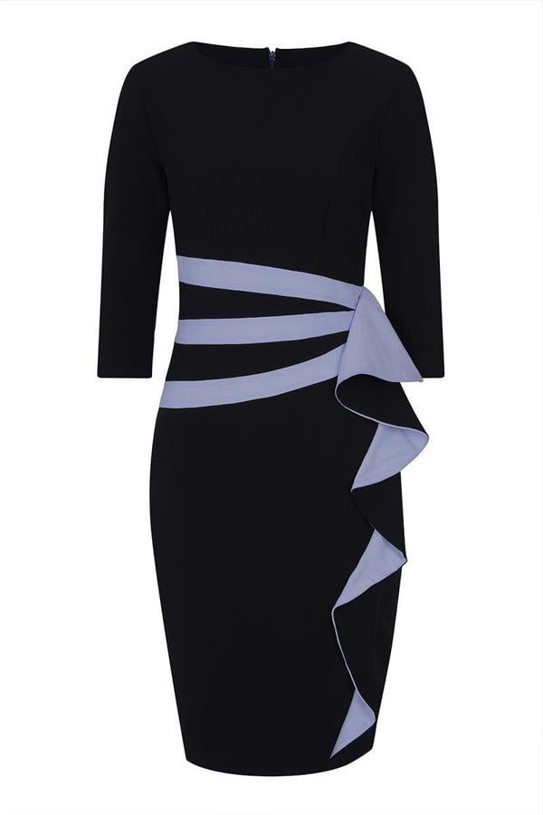 HotSquash Contrast Side Frill Dress