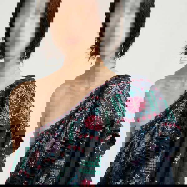 Isabel Marant tarnished silver tone triangular hoop earrings