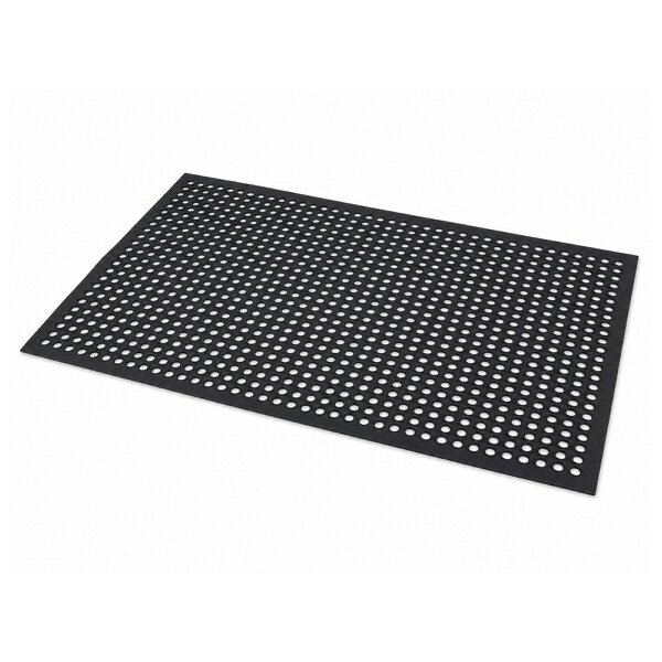 Marlow Door Mat Outdoor Rubber Drainage Slip-Resistant for Garage Entry Black - 150x90cm