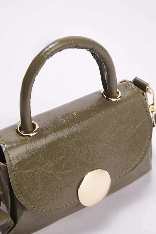 WOVCOR Women's Mini Hand and Shoulder City Bag with Metal Accessory Details