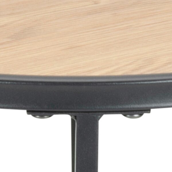 Wyld Haus El Paso Black Metal and Wild Oak Veneer Small Round Side Table