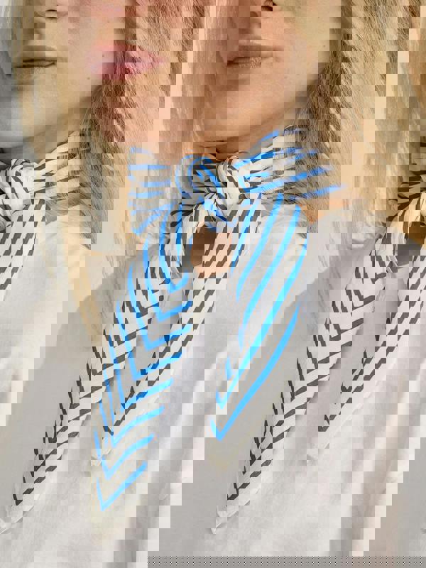 GWD Square Silk Scarves, Blue and Olive