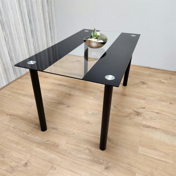 Kosy Koala Dining Table Clear Glass Kitchen Place for 6 Seats, Dining Table Only (Clear H 75 x L 140 x W 80 cm)