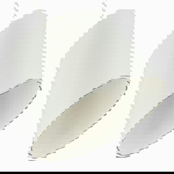 White Cotton Fabric 12inch Drum Lampshade with White Cotton Inner Image 5