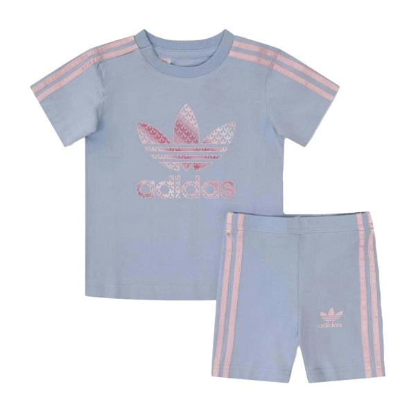 Adidas Childrens/Kids Originals Cotton Blend Shirt And Shorts Set - Sky - 