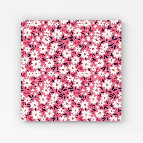 Warren Reed Small Cute White Flower Pattern Canvas