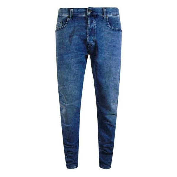 Diesel Mens Tepphar-X Denim Leather Badge Jeans - Blue