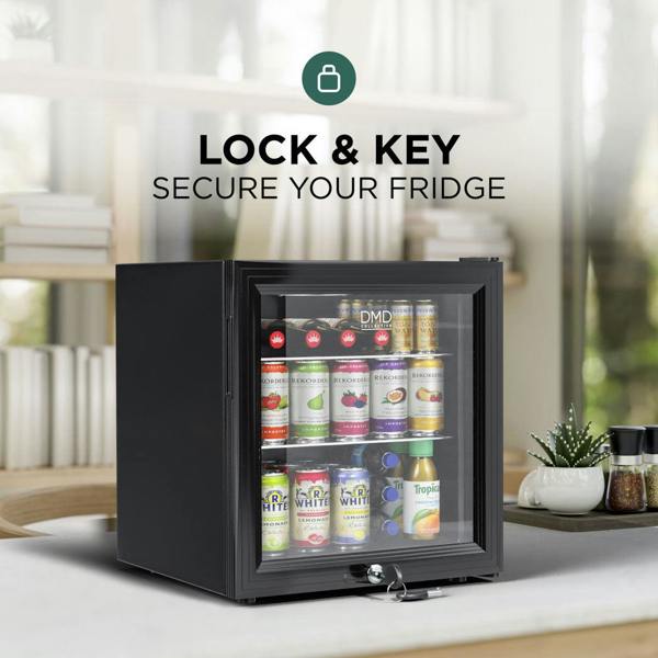 DMD Collective Glass Door Mini Fridge – 50L Compact Drinks Refrigerator