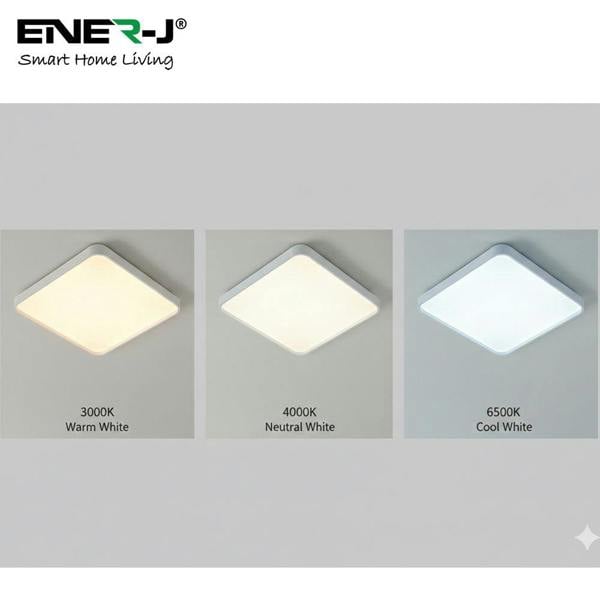 ENER-J 40W Scenic Surface LED Ceiling Light with multiple built-in modes, CCT+RGBIC, Square, Size: 380x380mm