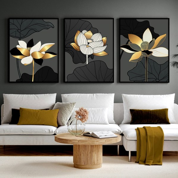 Large wall art for living room | set of 3 wall art prints